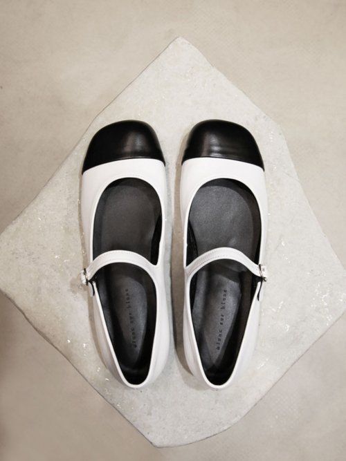 Lua Mary Jane Flat Two-Tone White