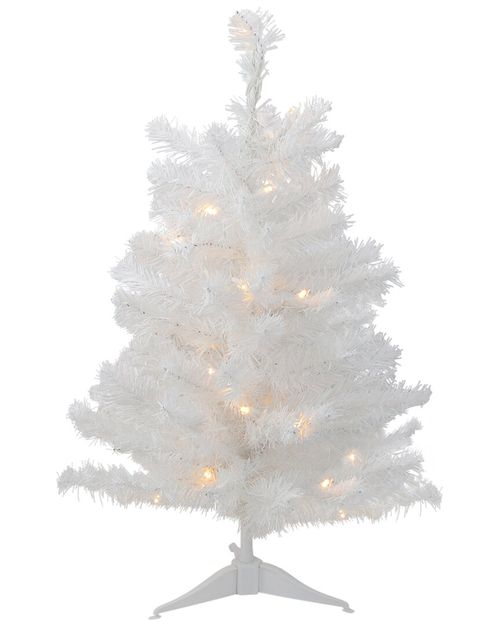 Northlight Pre-Lit Snow White Medium Artificial Christmas Tree 2 ft - Clear LED Lights