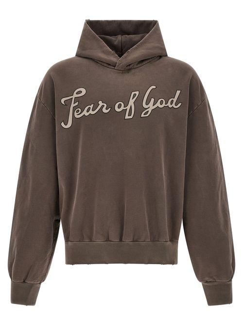 Logo-Embroidered Cotton Hoodie — Brown