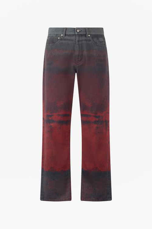 Jeans With A Mottled Print Effect