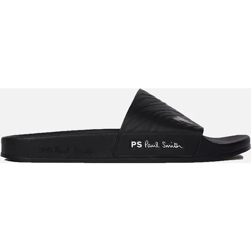 Men's Paul Smith Zebra Logo Sliders Black - Size: 10