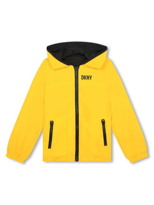 Logo-print reversible windbreaker - Yellow
