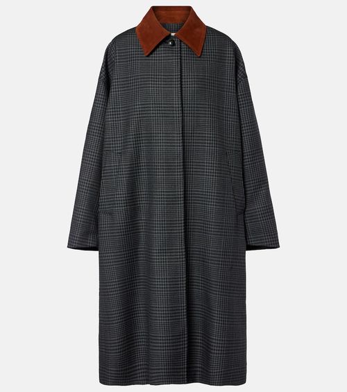 Róhe Prince of Wales check virgin wool coat