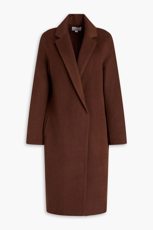 Brushed wool-blend felt coat - Brown - S