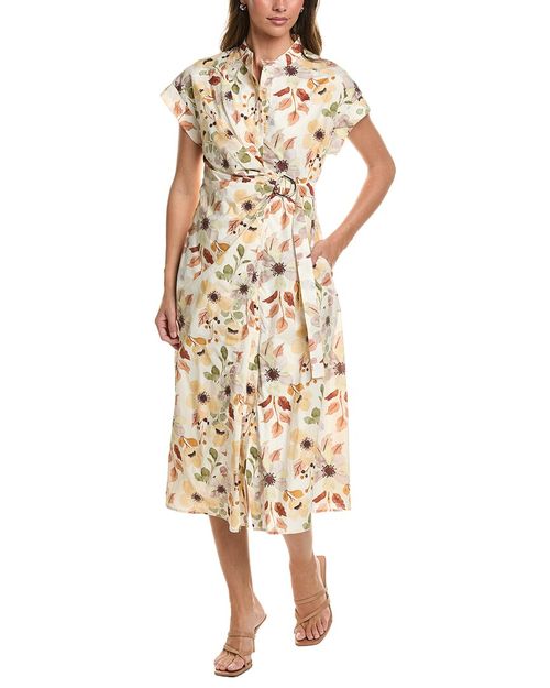 Flower Print Cross Body Dress