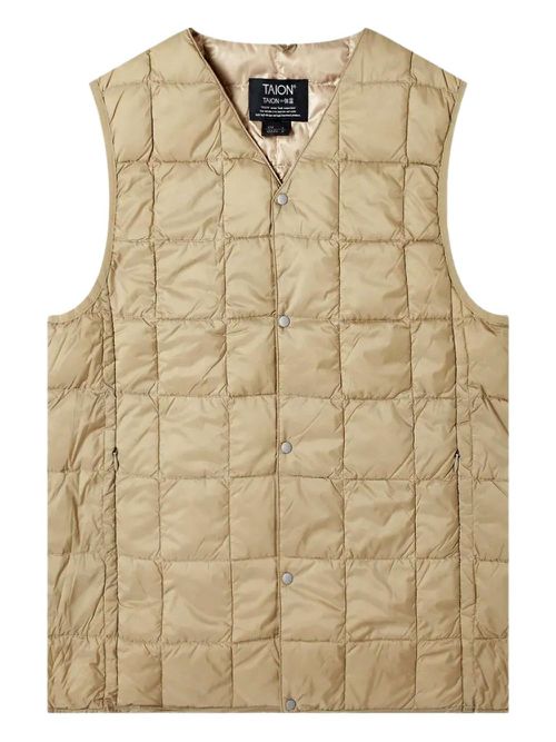 V-neck down gilet - Neutrals