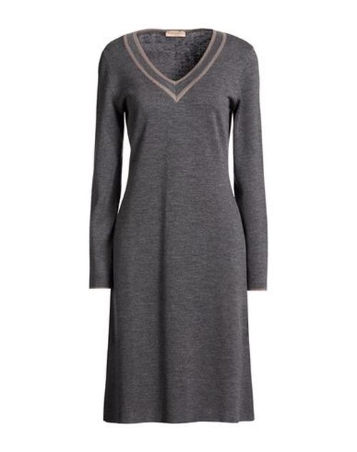 Woman Midi dress Lead Size 8 Merino Wool