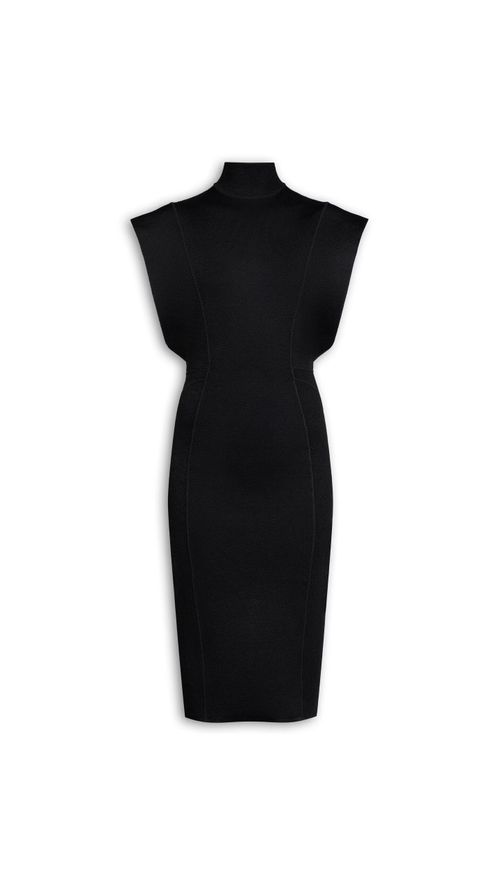Compact Knit Dress — Black