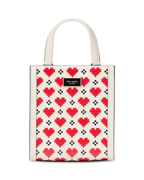 케이트스페이드뉴욕 여성 Manhattan Pixel Hearts Embossed Saffiano Leather Mini Tote KK570