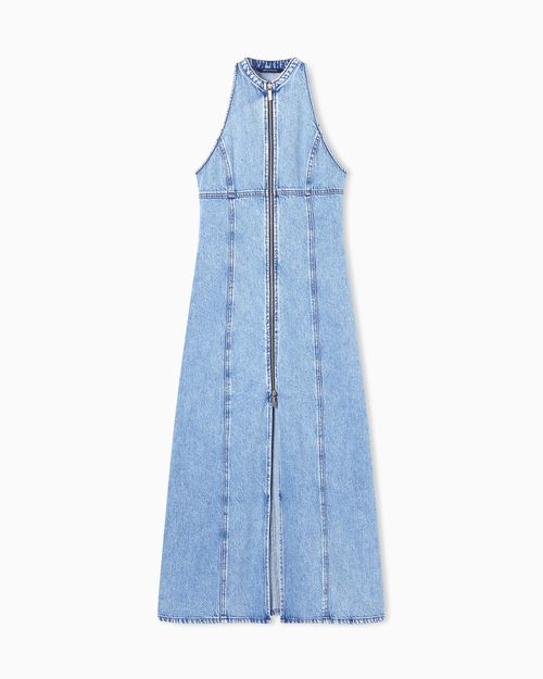Maxi Denim Zip Up Dress