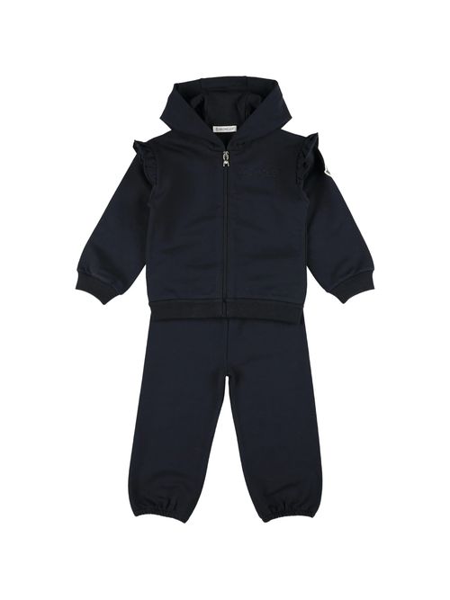 Kids' Stretch Cotton Hoodie with Ruffled Hem Trousers