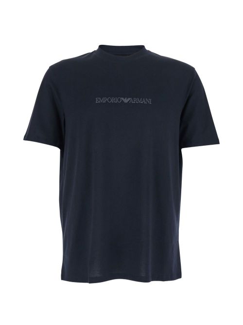 Logo-Embroidered Cotton T-Shirt — Navy