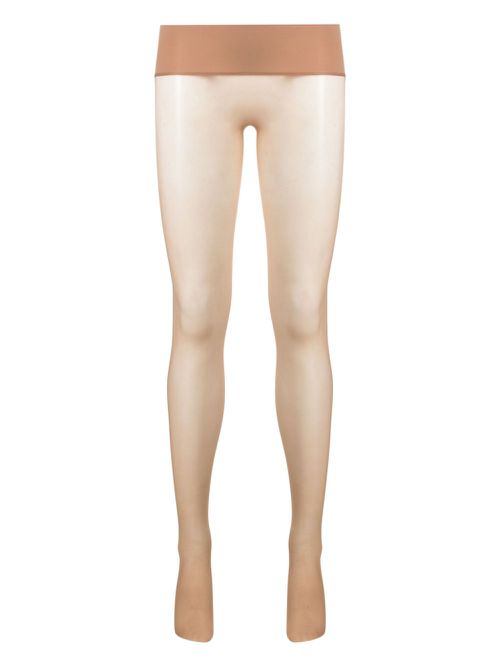 Logo-intarsia semi-sheer tights - Neutrals