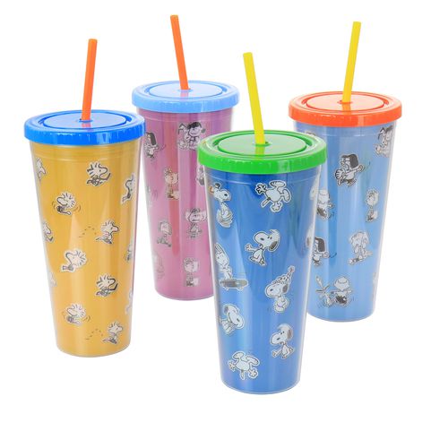 70th Anniversary 4 Piece Plastic 23.6oz Tumbler set with Lid and Straw in Assorted Colors