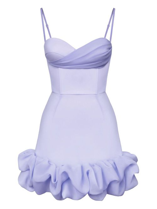 POST MERIDIEM draped ruffle bustier mini dress - Purple