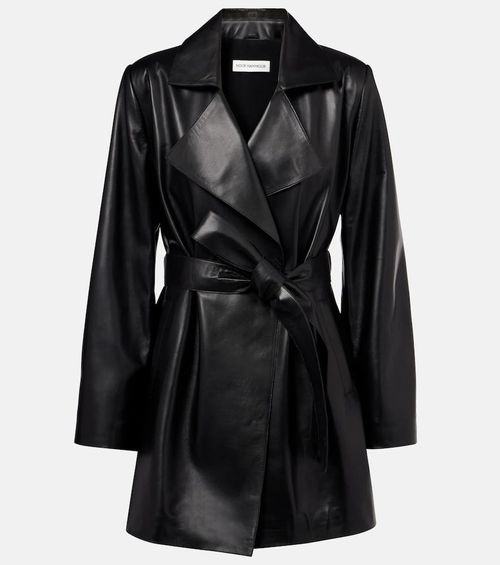 Kerri leather wrap coat