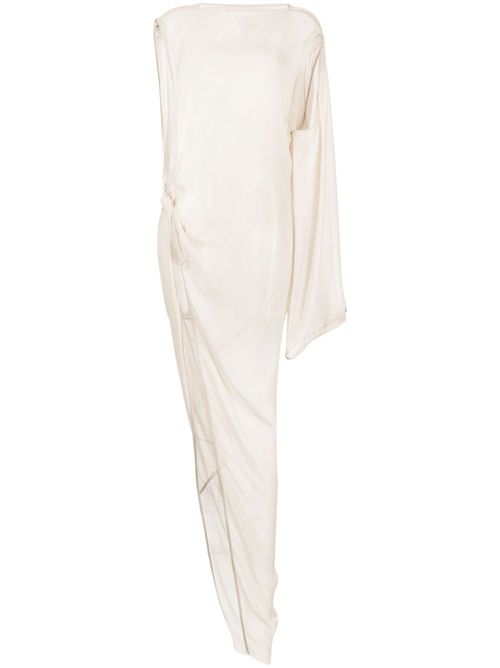 Draped asymmetric long dress - Grey