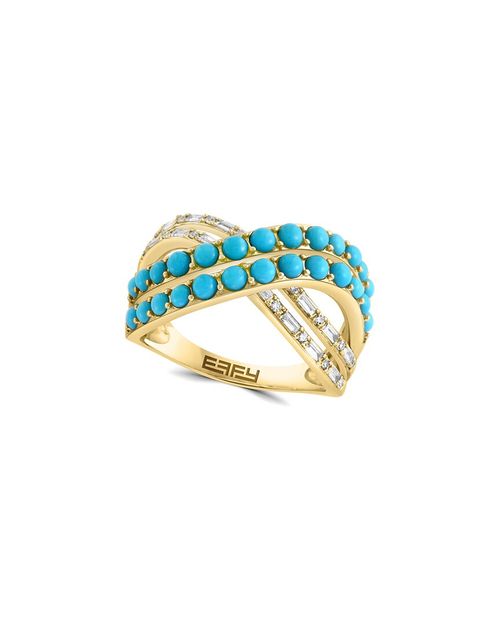 14K 1.72 ct. tw. Diamond & Turquoise Ring