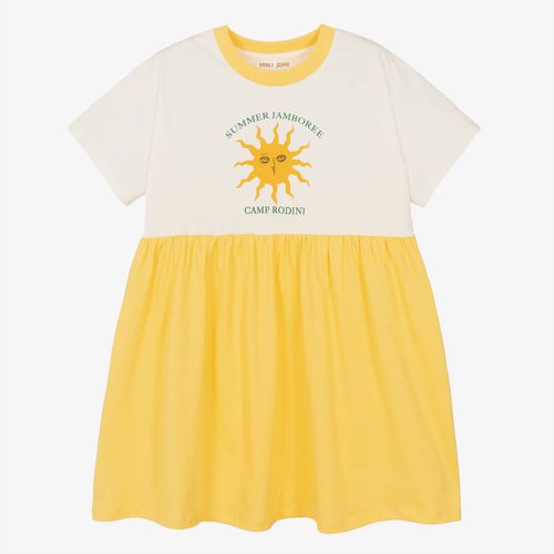Mini Rodini Girls Ivory & Yellow Organic Cotton Summer Jamboree Dress
