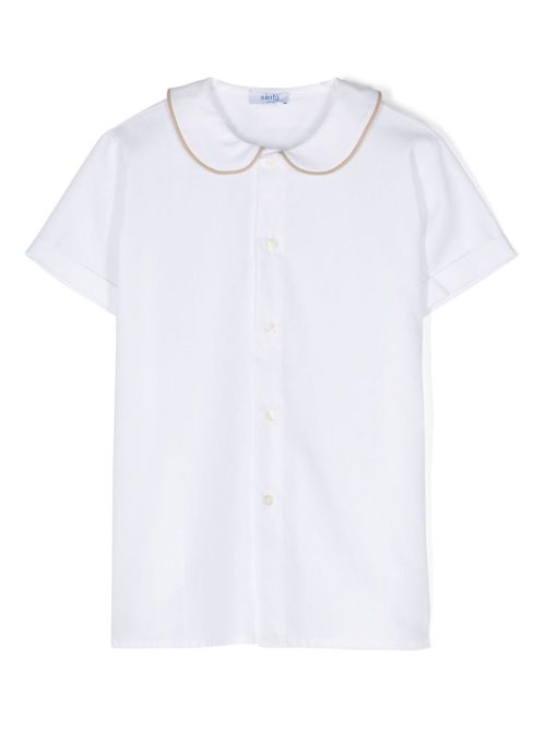 Contrasting-trim cotton shirt - White