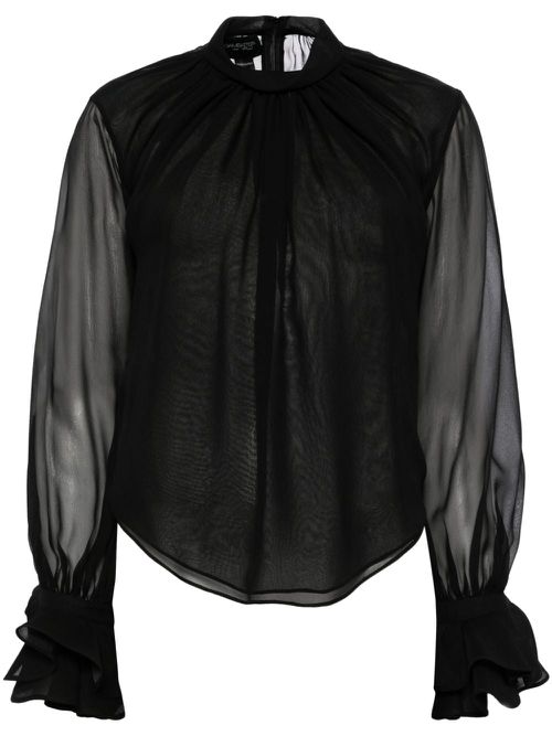 Semi-sheer top - Black