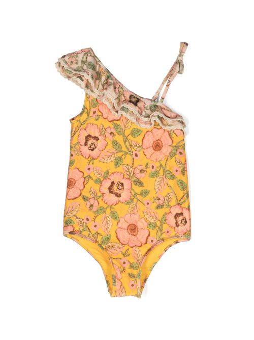 Junie floral-print swimsuit - Orange