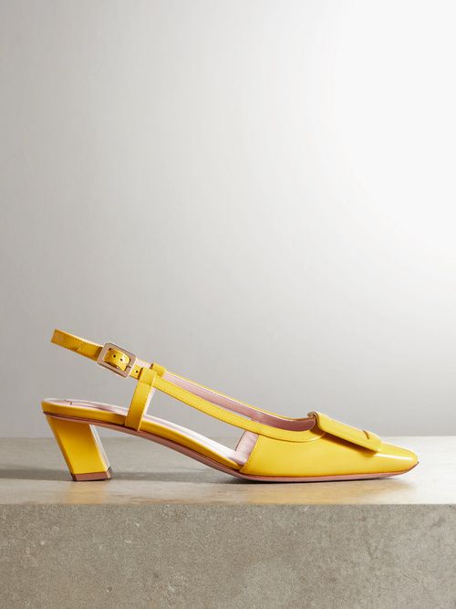 Belle Vivier Patent-leather Slingback Pumps - Yellow