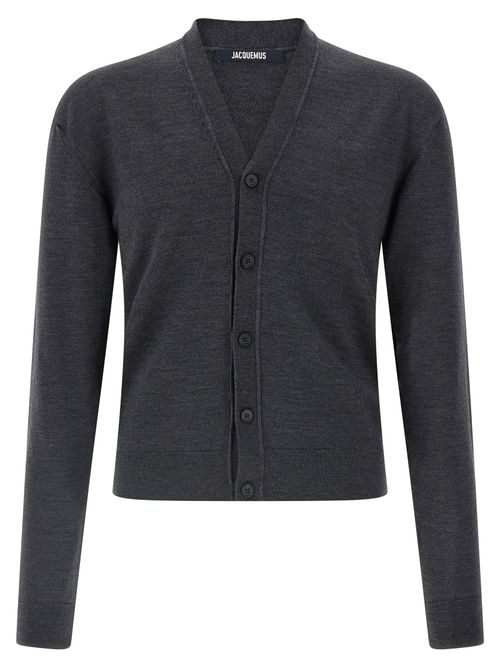 Merino Wool Cardigan — Gray