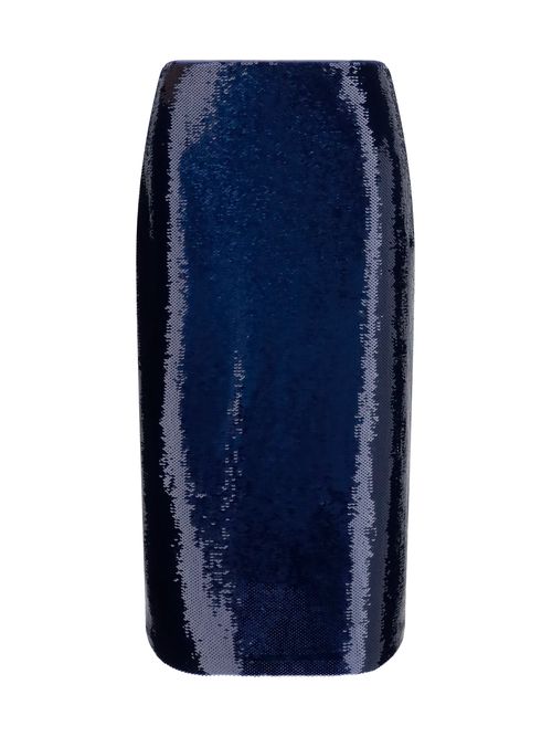 Sequin Midi Skirt — Blue