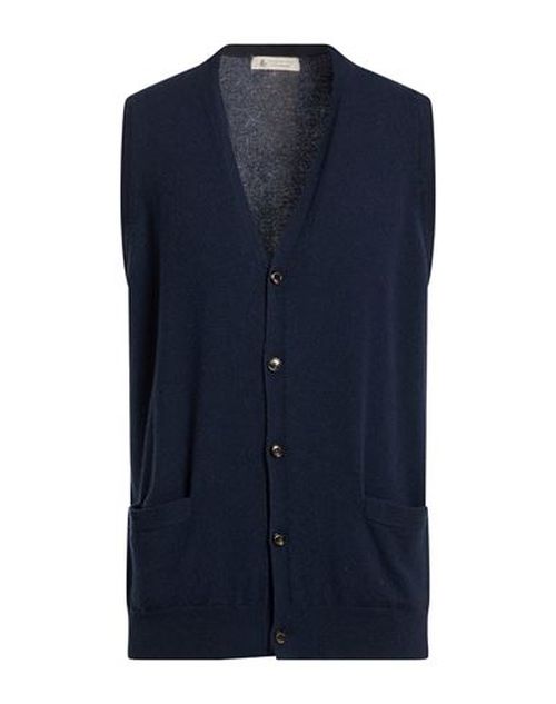 Man Cardigan Midnight blue Size 48 Cashmere