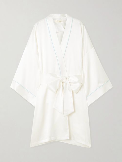 Mimi Silk-satin Robe - Ivory