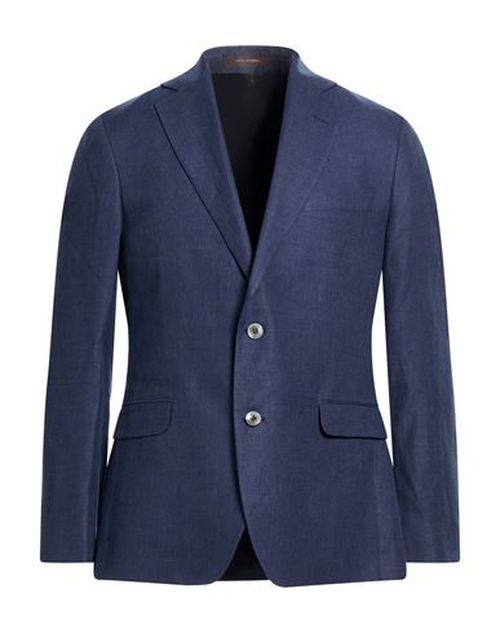 Man Blazer Navy Size 40 Linen, Wool