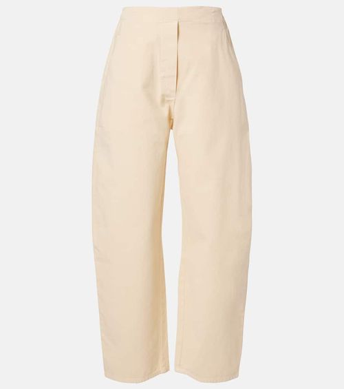 Chloe cotton barrel-leg pants