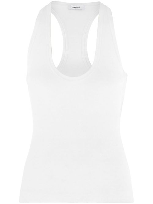 V-neck racerback tank top - White