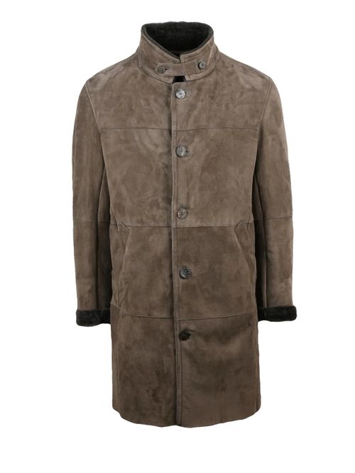 Structured Turquoise Shearling Coat