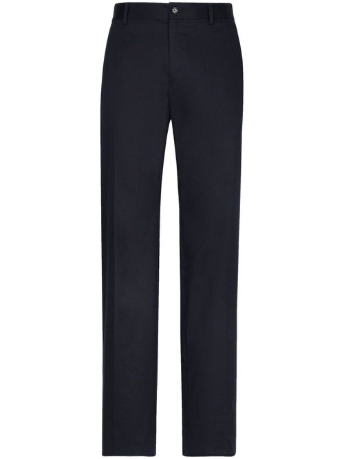 Straight-leg cotton trousers - Blue