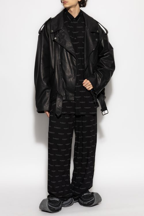 Balenciaga Loose-fitting Trousers With Monogram, Men's, Black