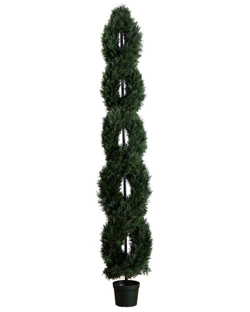 Nearly Natural 8ft Double Pond Cypress Spiral Topiary UV-Resistant  (Indoor/Outdoor)
