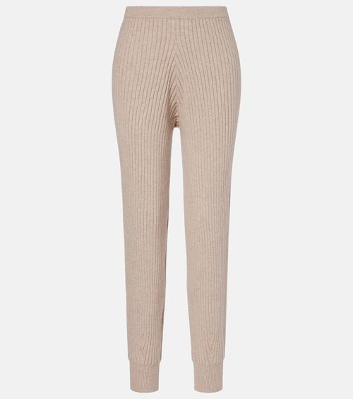 Ribbed-knit cotton and cashmere sweatpants