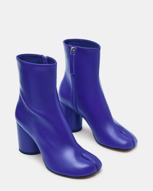 Steve Madden Women's Caro Block Heel Booties - Blue - - Leather