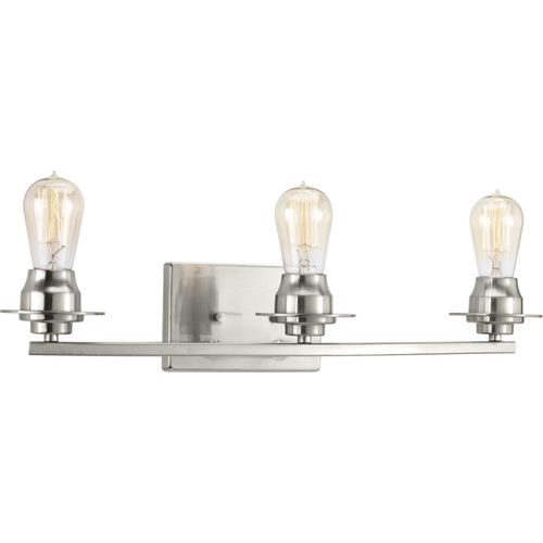 Brushed Nickel Three Light Bath from the Debut Collection