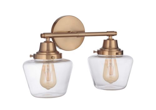 Essex 2-Light Bathroom Vanity Light in Satin Bra