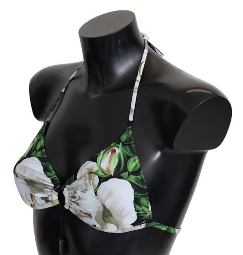 Floral Print Halter Bikini Top — Multicolor