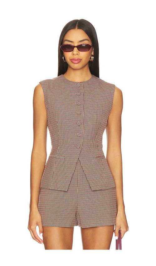 ASTR the Label Gisselle Vest in Brown.  XL. Also in L, M