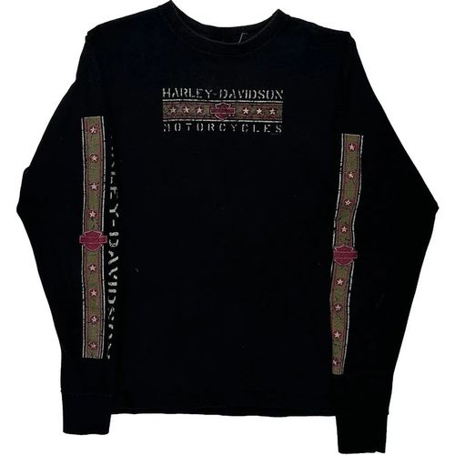 Motorcycles Harley Davidson Long Sleeve T-Shirt - XS Black Cotton