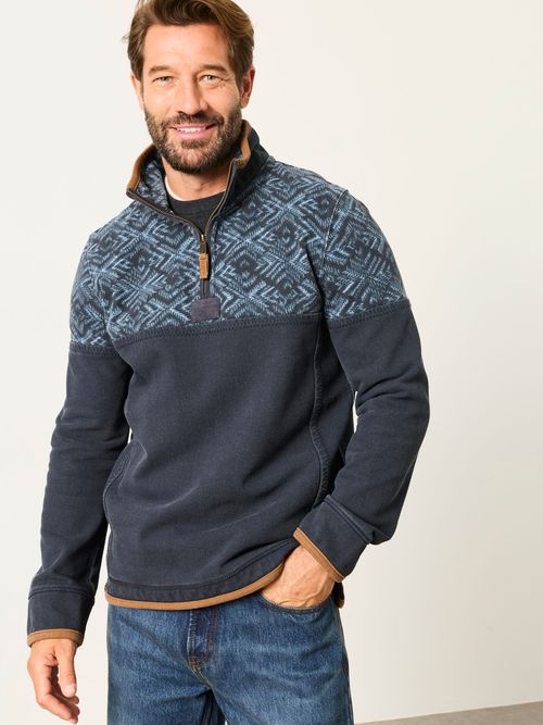 FatFace Knitted Sweat Top in Navy