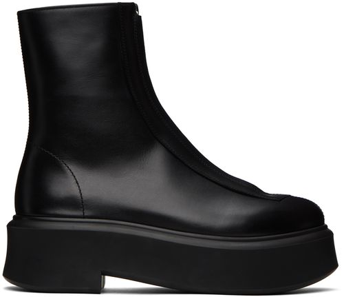 Black I zip-up boots