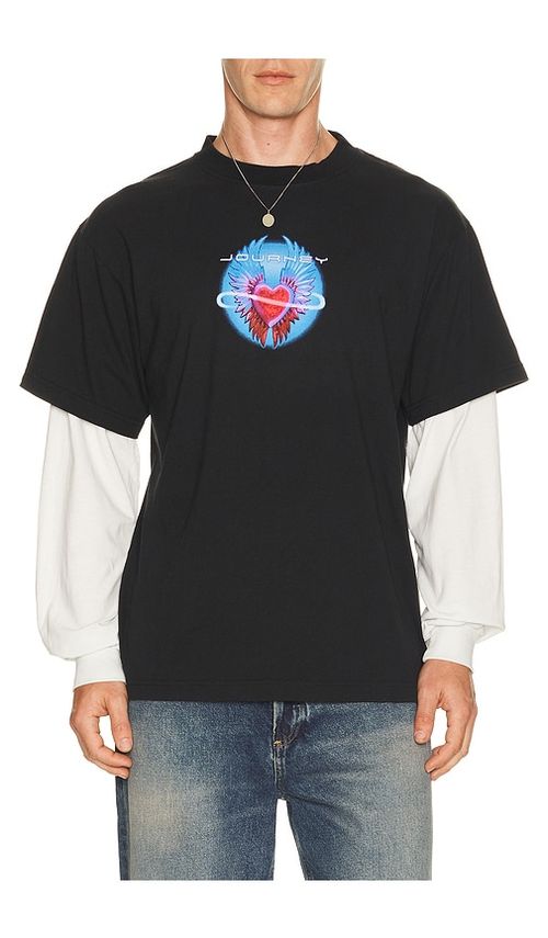 Philcos Journey Pink Heart Layered Tee in Multi. M also in S, L, XL/1X
