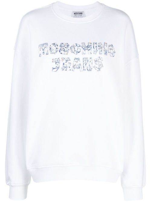 Logo-print cotton sweatshirt - White