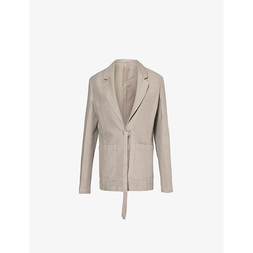 Womens Dove Tie-front Organic-cotton Blazer